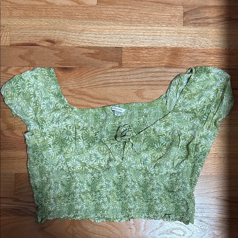 Green Floral Women's Top